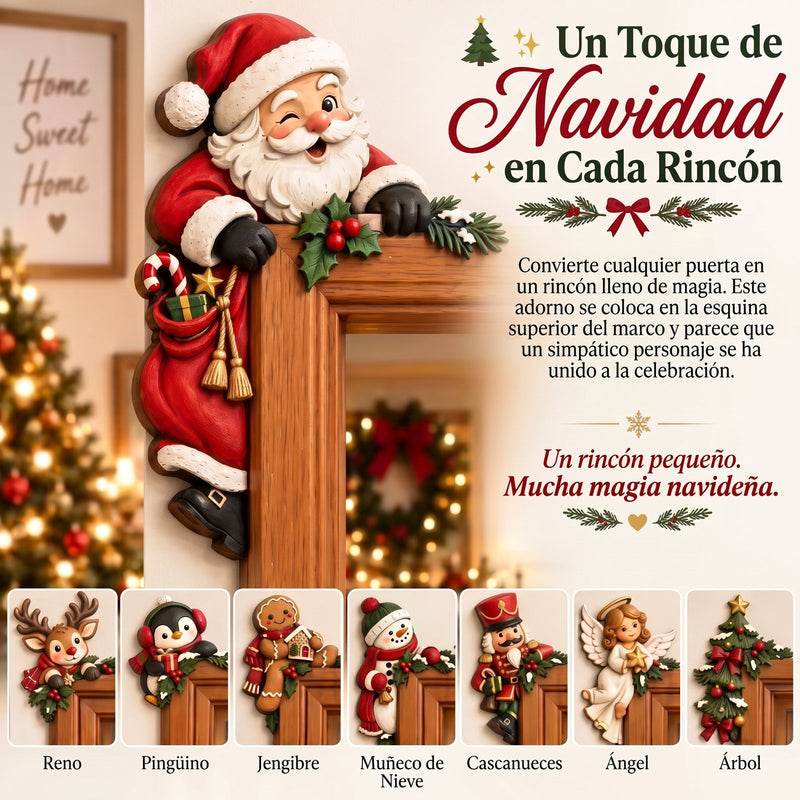 Decoración Navideña para Esquina de Puerta – 8 Personajes