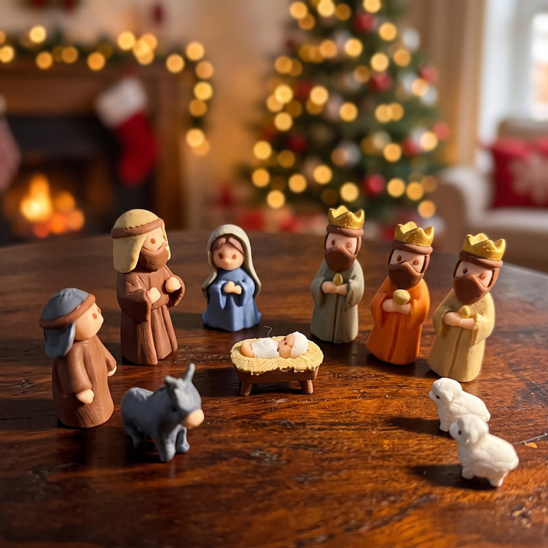 Belén Navideño en Cajita – Nacimiento Mini con Cielo Estrellado
