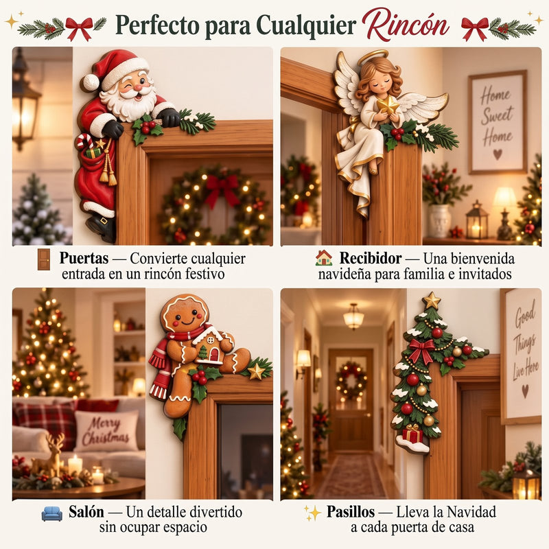 Decoración Navideña para Esquina de Puerta – 8 Personajes