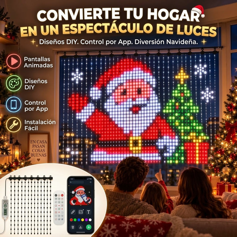 Cortina de Luces LED Programable con App 2.4M ➡️2.4M⬆️