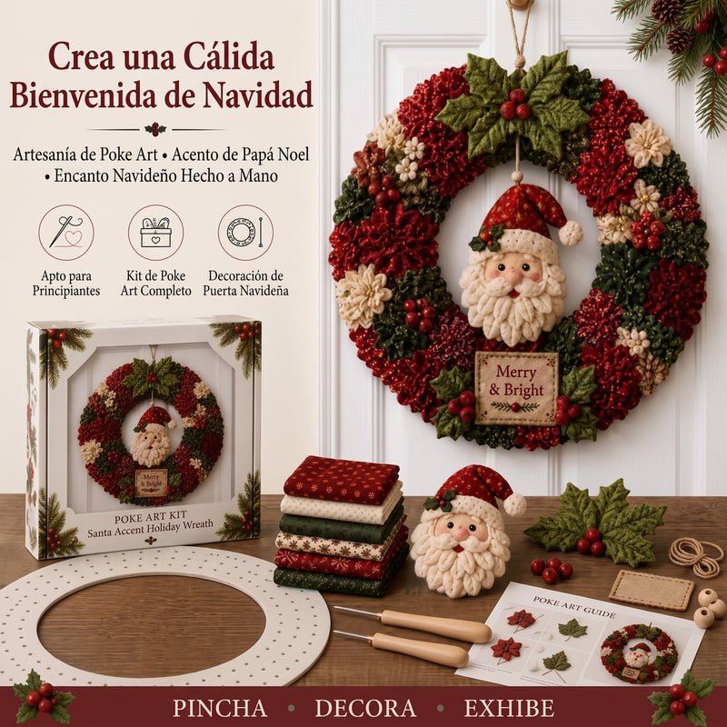 Kit Manualidad Corona Navideña de Tela 3D