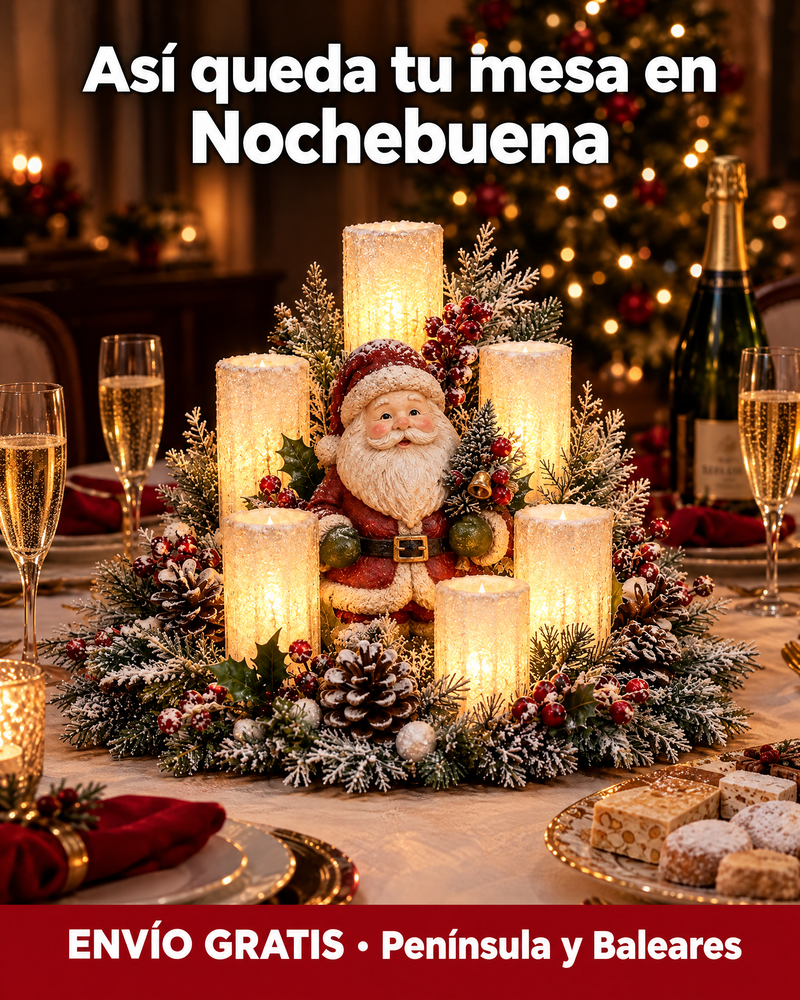 Centro de Mesa Navideño con Velas LED