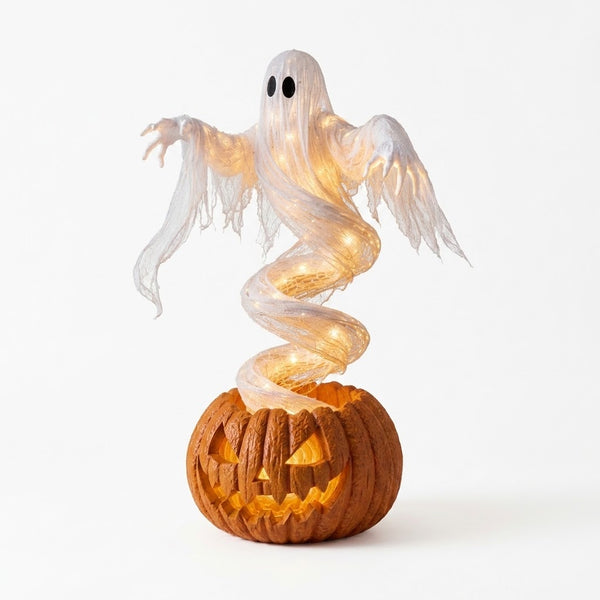 Fantasma Giratorio con Luz y Calabaza Halloween